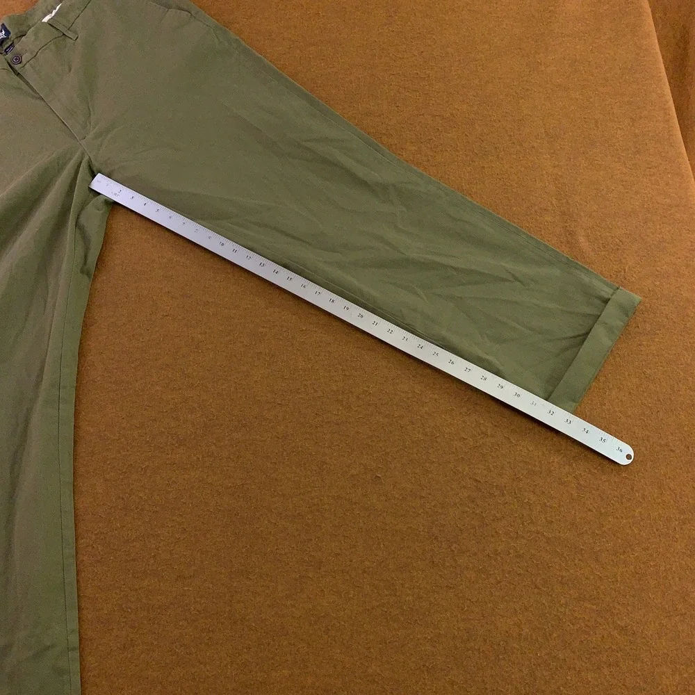 Lands End Mens 46 Green Traditional Fit Stretch Cuffed Chino Pants New